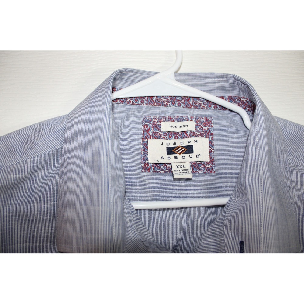 Joseph Abboud Mens XXL Blue Micro Stripe Non-Iron Long Sleeve Shirt MC0079